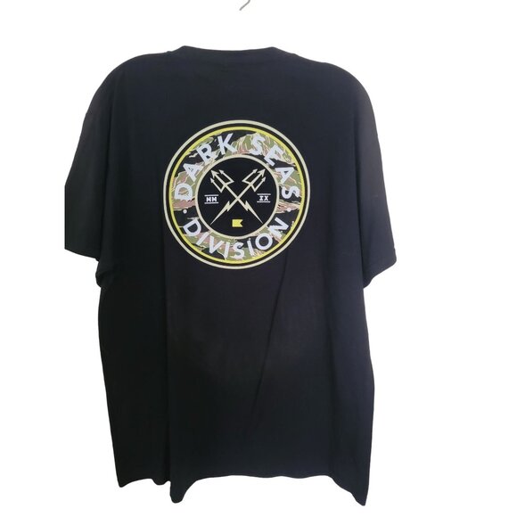 Dark Seas 2-Sided Trident Graphic Black T-Shirt, Men's Size large - Picture 1 of 4